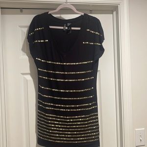 Black and gold t shirt dress